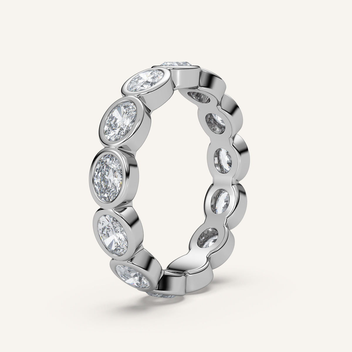 East-West Oval Bezel Eternity Band in 14k White Gold (view 2)
