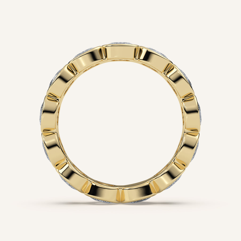 East-West Oval Bezel Eternity Band in 14k Yellow Gold (view 4)