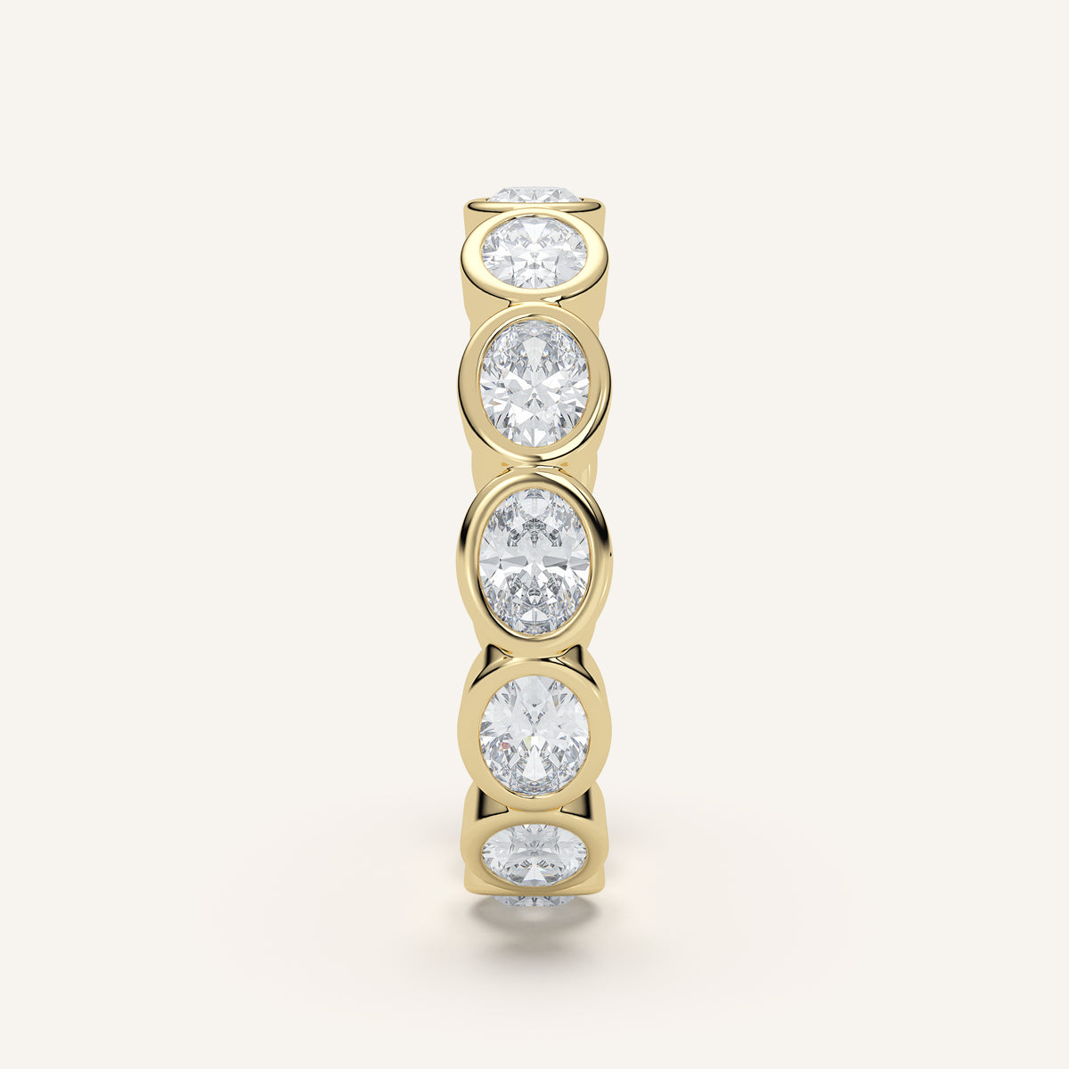 East-West Oval Bezel Eternity Band in 14k Yellow Gold (view 3)