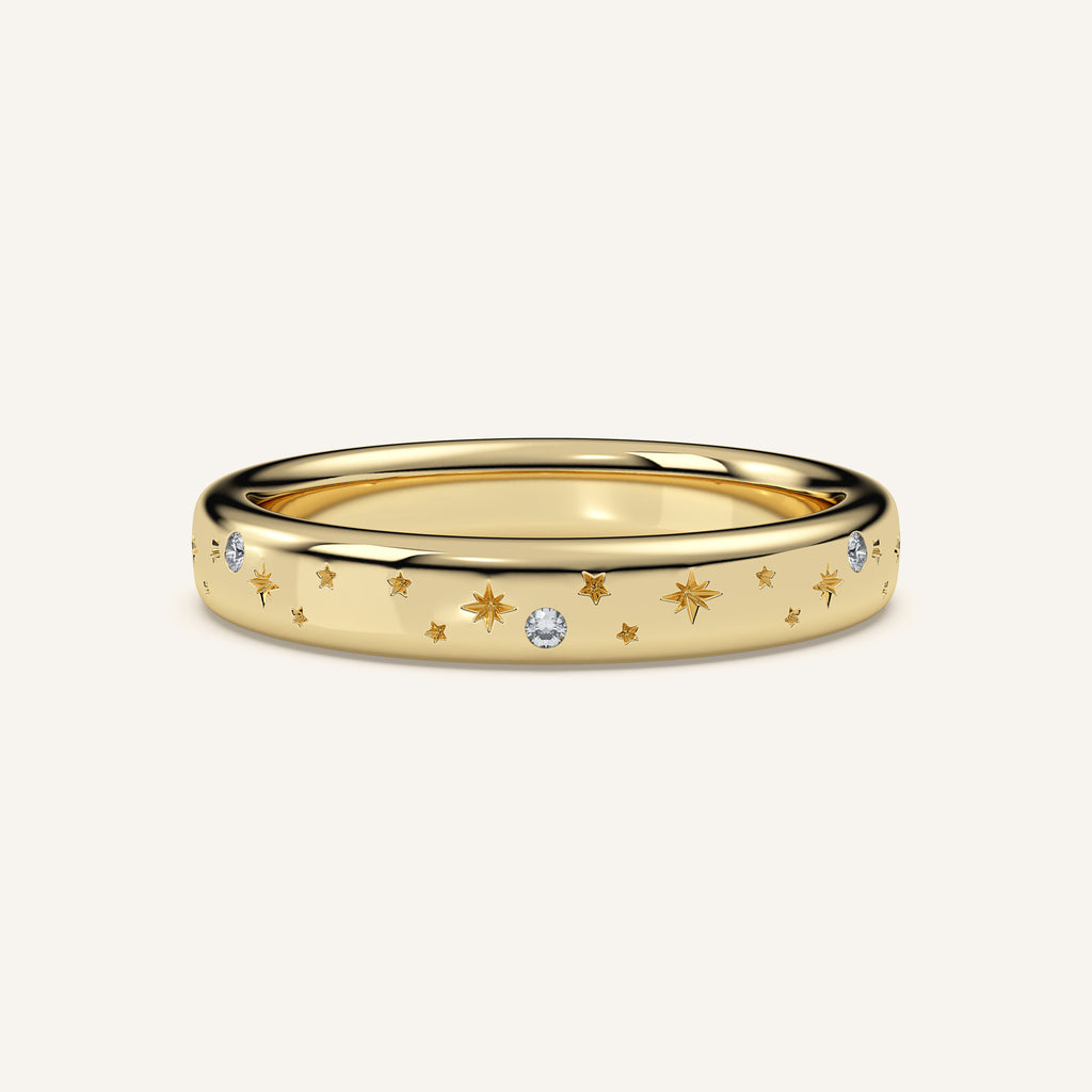 Celestial Wedding Band in 14k Yellow Gold (view 1)