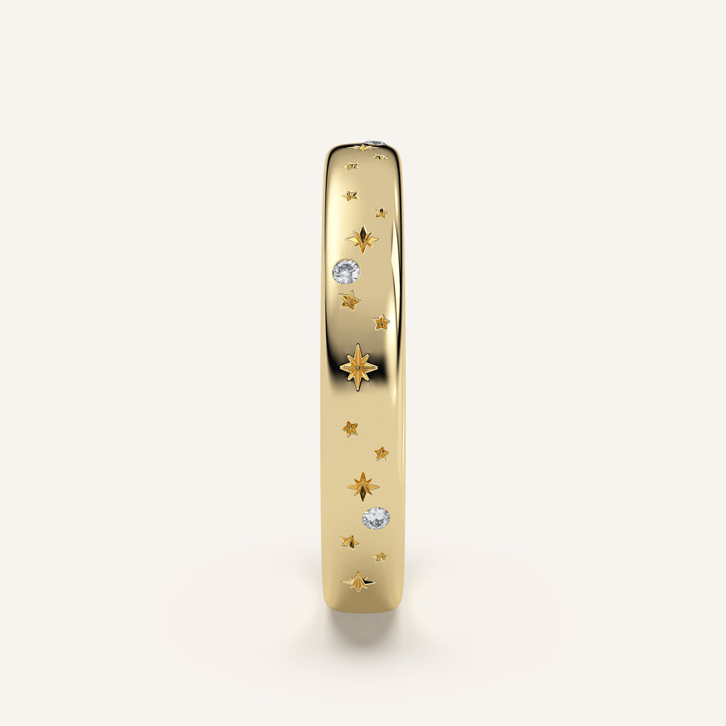Celestial Wedding Band in 14k Yellow Gold (view 3)