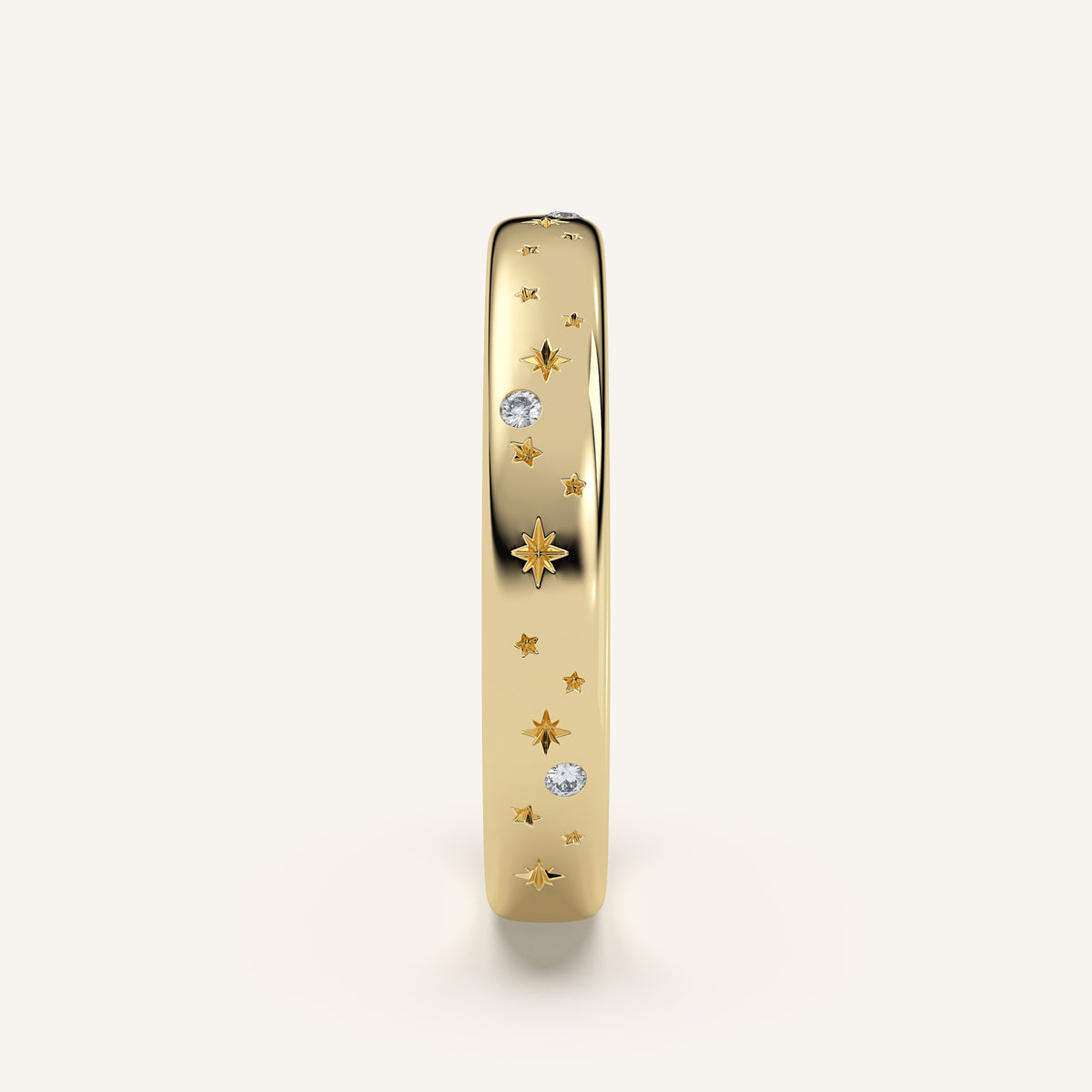 Celestial Wedding Band in 14k Yellow Gold (view 3)