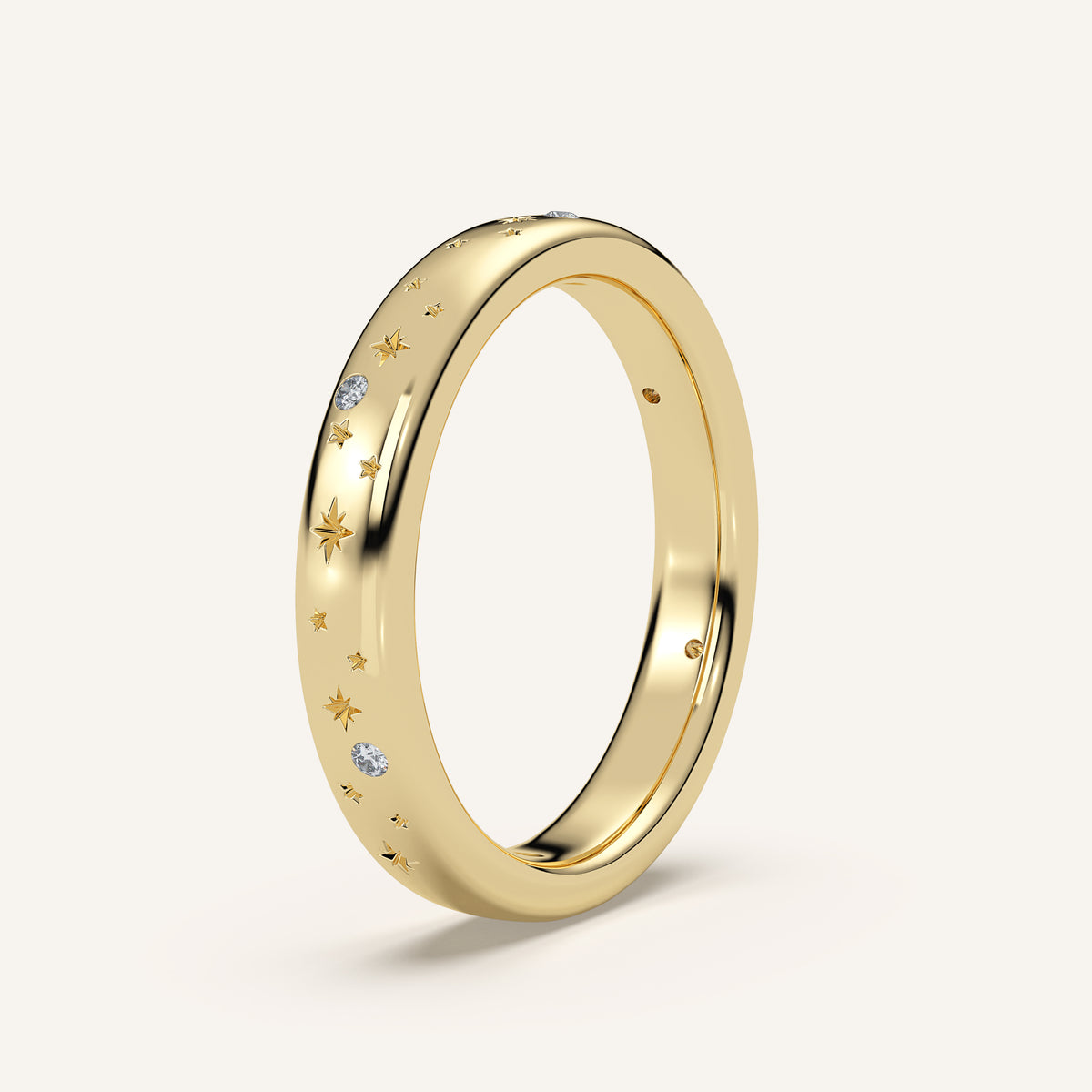 Celestial Wedding Band in 14k Yellow Gold (view 2)