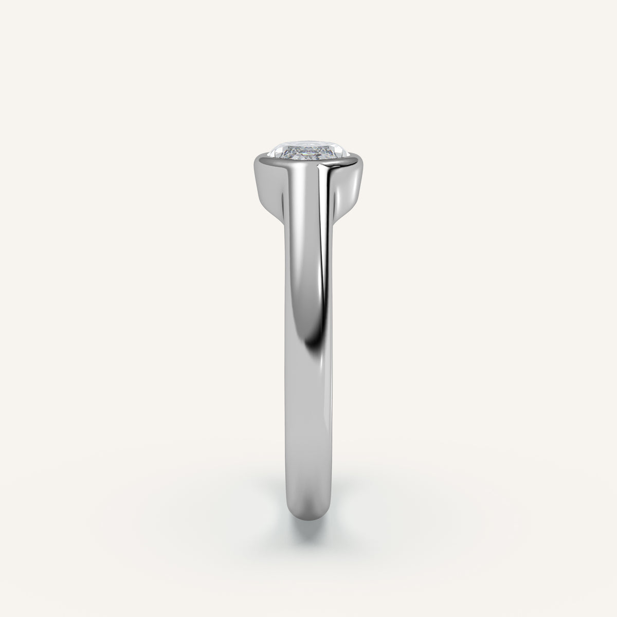 East-West Marquise Bezel Diamond Pinky Ring in 14k White Gold (view 3)
