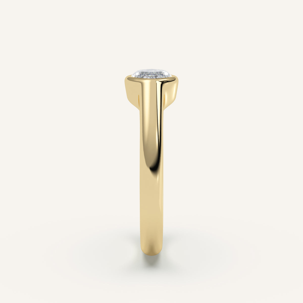 East-West Marquise Bezel Diamond Pinky Ring in 14k Yellow Gold (view 3)