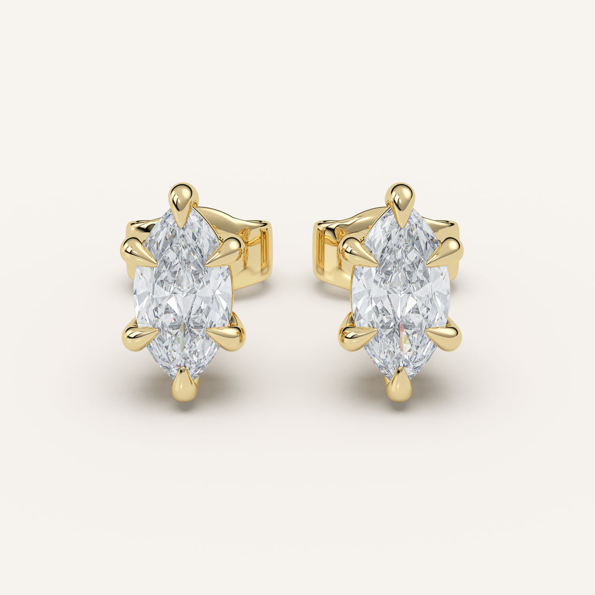 Marquise Diamond Stud Earrings — 1 CTW in 14k Yellow Gold (view 1)