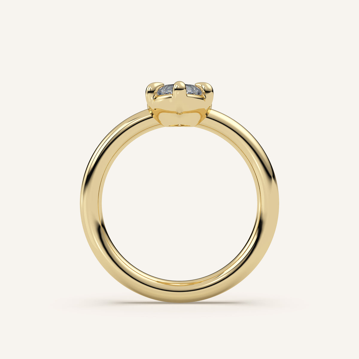 Marquise Faux Bezel Diamond Pinky Ring in 14k Yellow Gold (view 4)