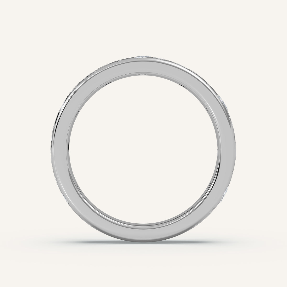 Vine Engraved Diamond Wedding Band in 14k White Gold (view 4)