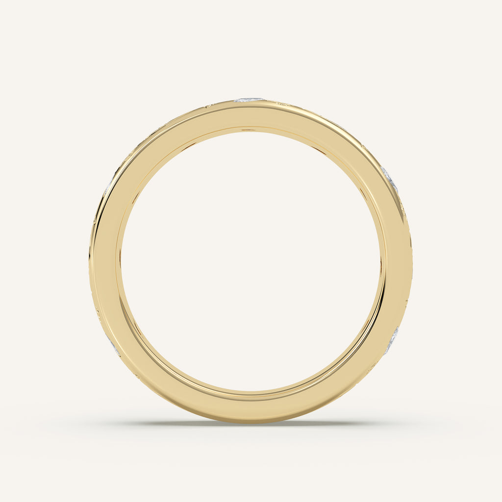 Vine Engraved Diamond Wedding Band in 14k Yellow Gold (view 4)
