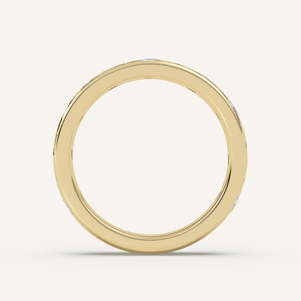 Vine Engraved Diamond Wedding Band in 14k Yellow Gold (view 4)