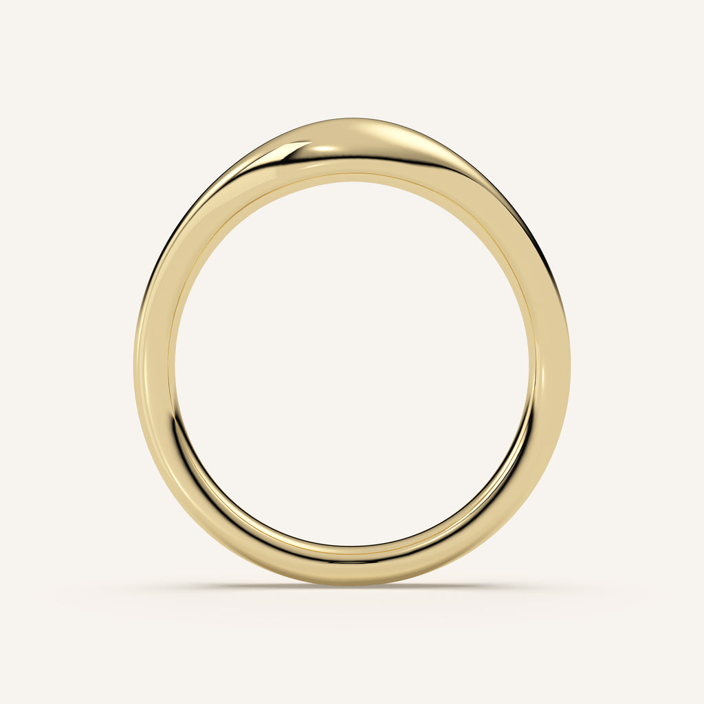 Curved Gold Wedding Band in 14k Yellow Gold (view 4)