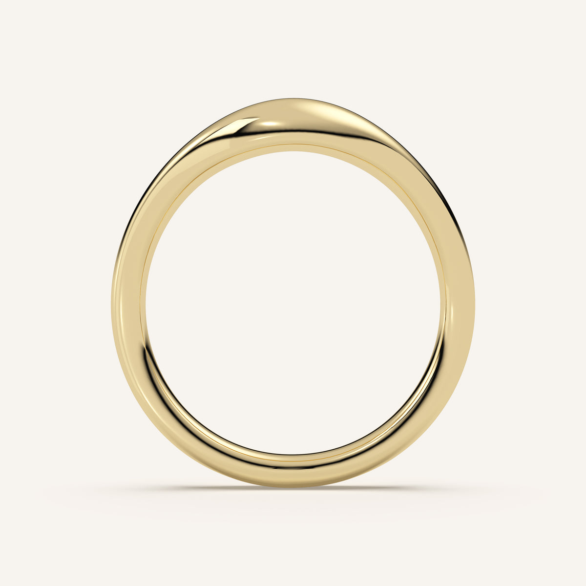 Curved Gold Wedding Band in 14k Yellow Gold (view 4)