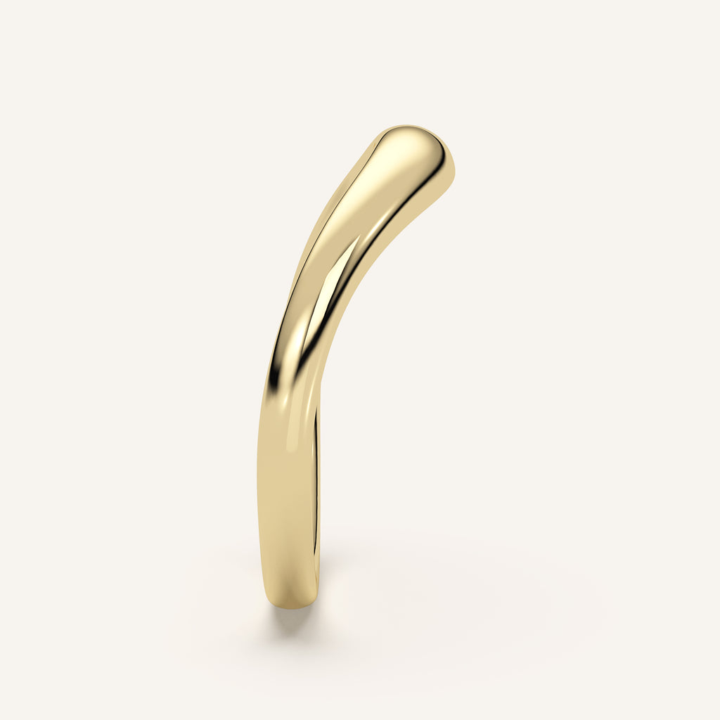 Curved Gold Wedding Band in 14k Yellow Gold (view 3)