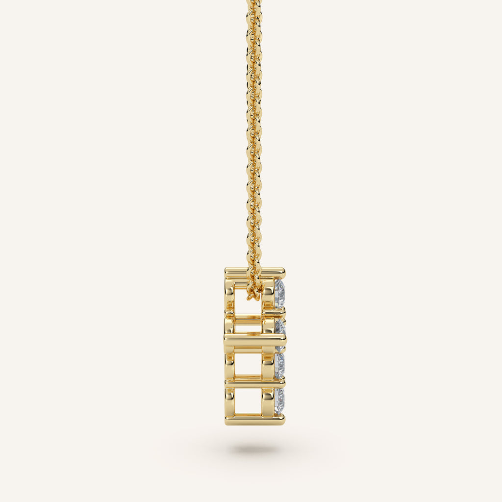 Extra-Petite Pavé Diamond Cross Necklace in 14k Yellow Gold (view 3)