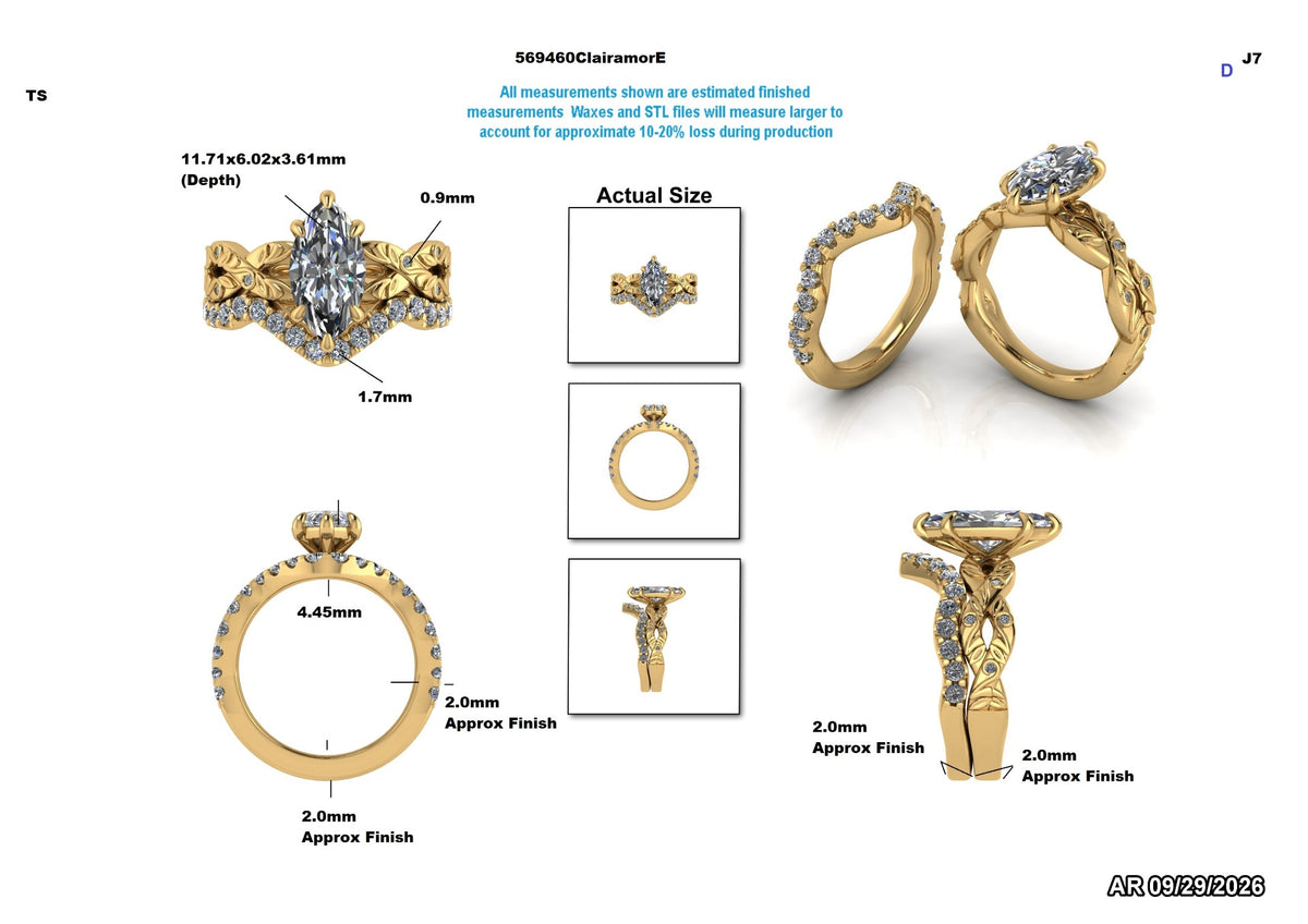 Damian M Custom Wedding Set