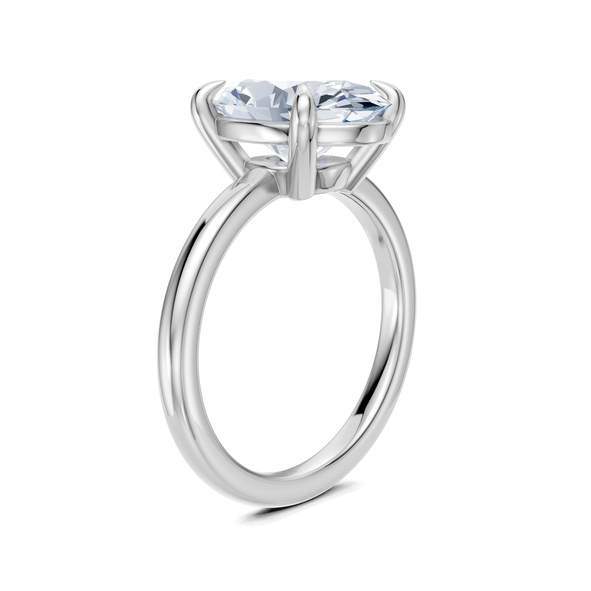 Lab-grown diamond engagement ring with classic four-prong setting and sleek band