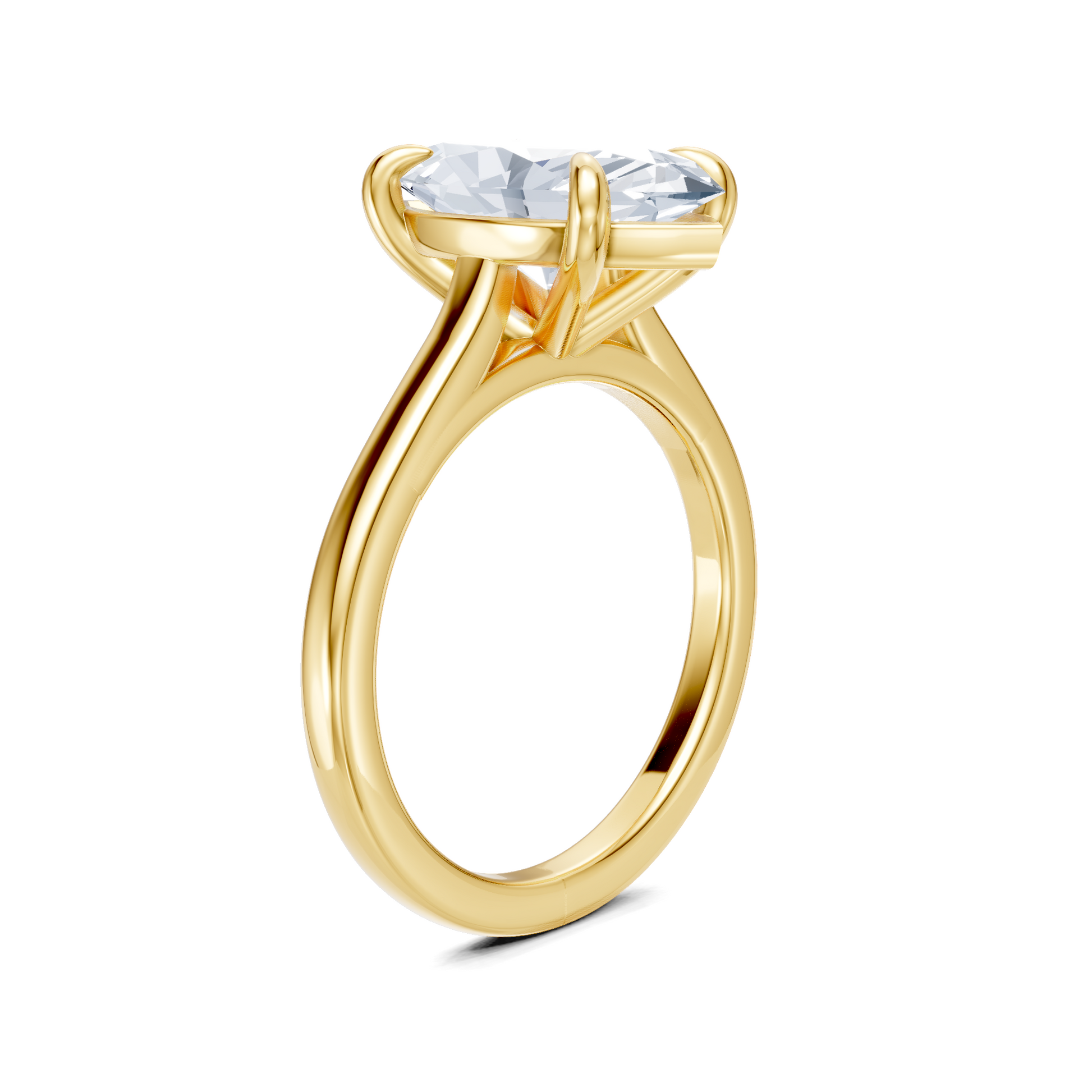 Elegant gold engagement ring with lab-grown diamond, ethical and sustainable choice