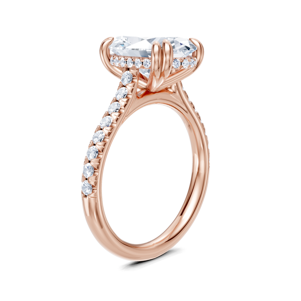 Image for Chateau Side Stone Engagement Ring | 18k Rose Gold