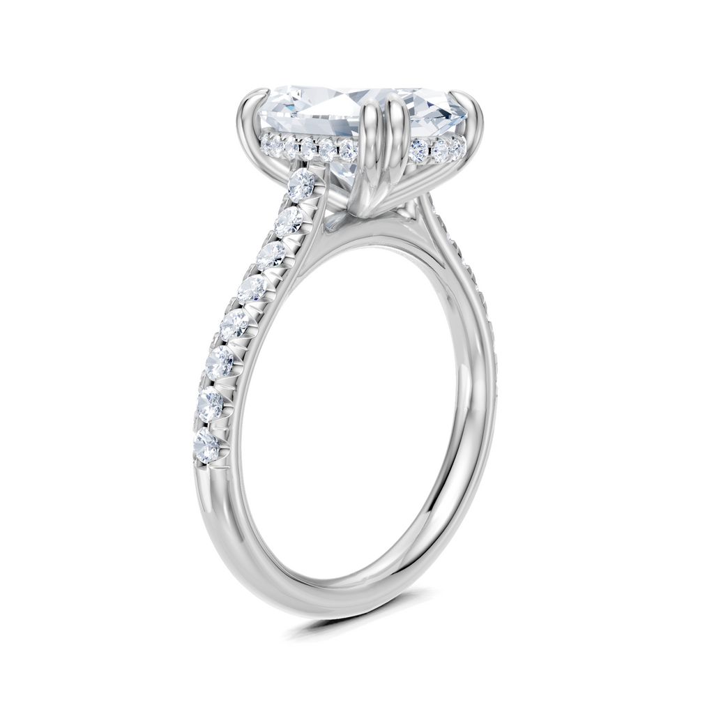 Image for Chateau Side Stone Engagement Ring | 18k White Gold