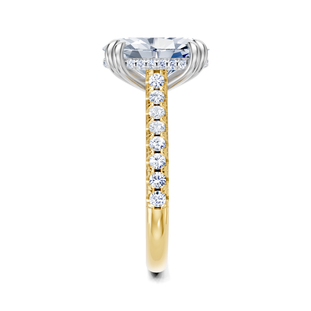 Image for Chateau Side Stone Engagement Ring| 18k Two Tone