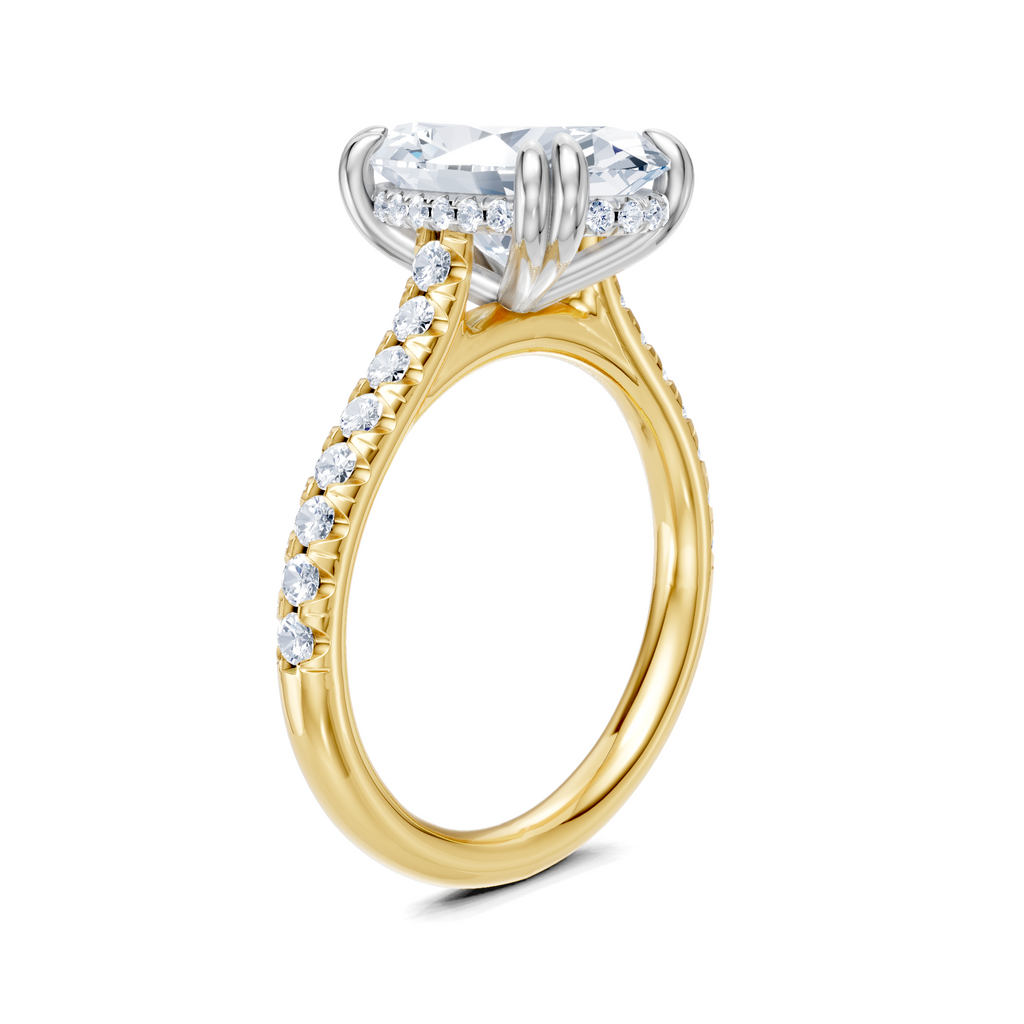 Image for Chateau Side Stone Engagement Ring| 18k Two Tone