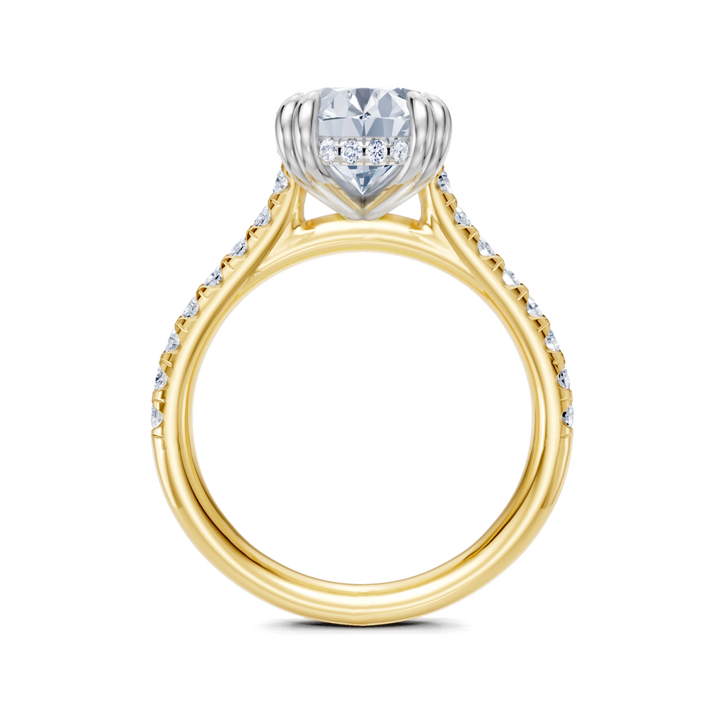 Image for Chateau Side Stone Engagement Ring| 18k Two Tone