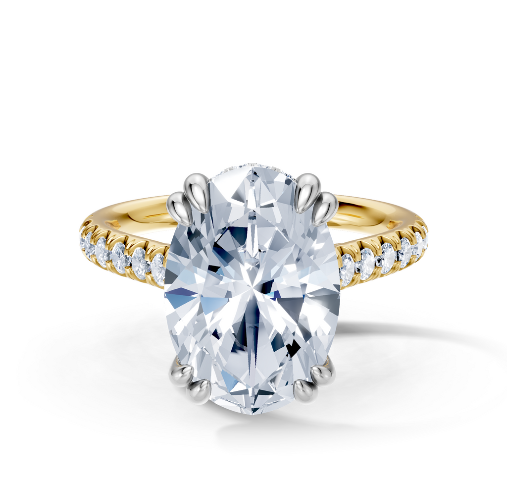 Image for Chateau Side Stone Engagement Ring| 18k Two Tone