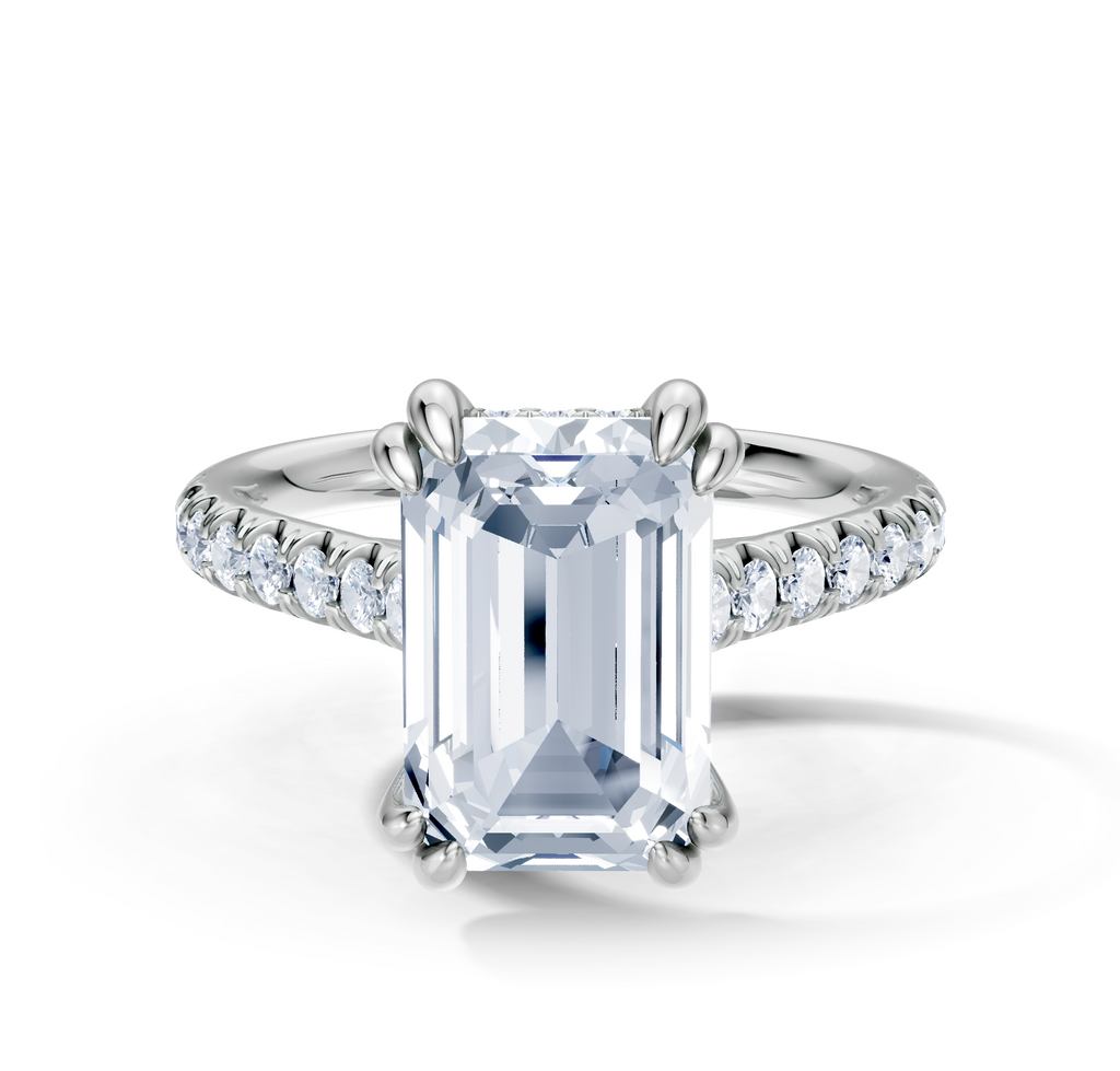 Image for Chateau Side Stone Engagement Ring | 18k White Gold