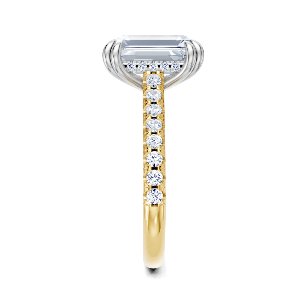 Image for Chateau Side Stone Engagement Ring | 18k Two Tone