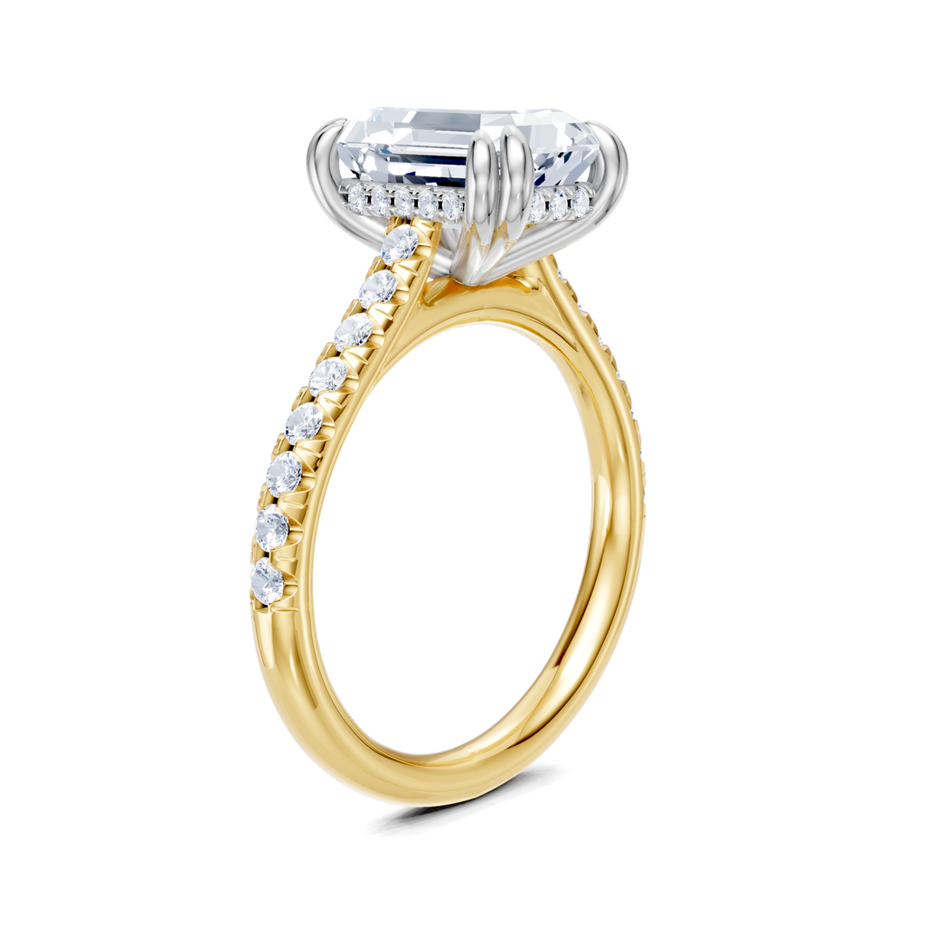 Image for Chateau Side Stone Engagement Ring | 18k Two Tone