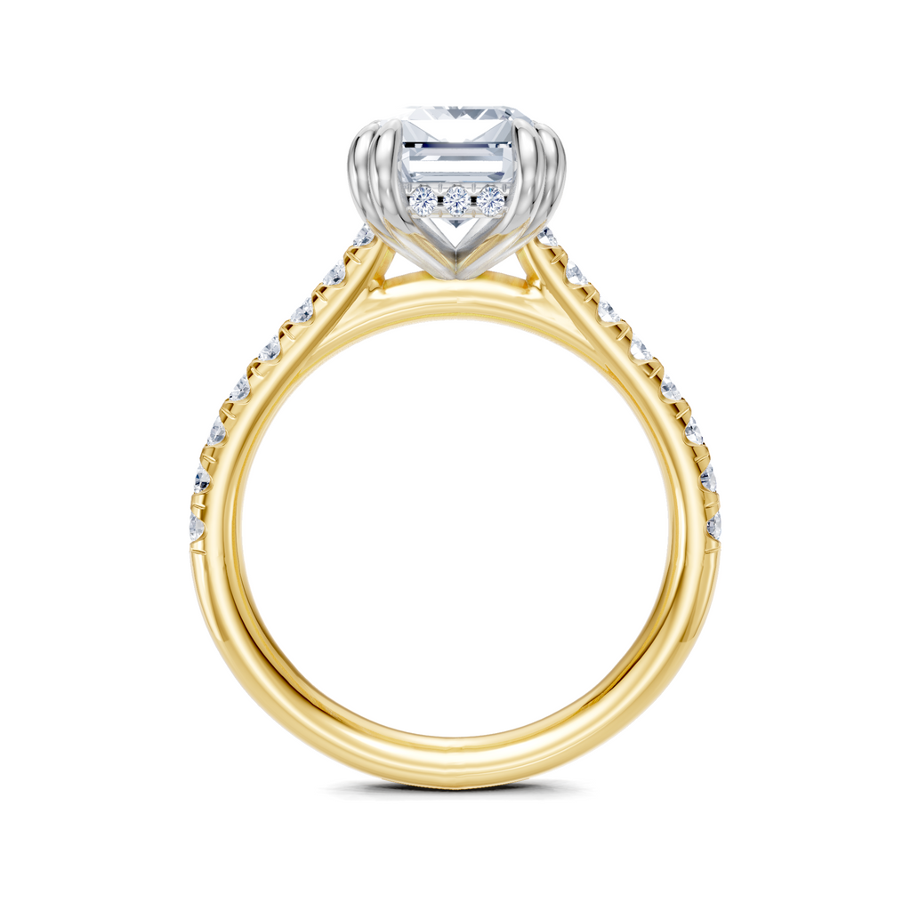 Image for Chateau Side Stone Engagement Ring | 18k Two Tone