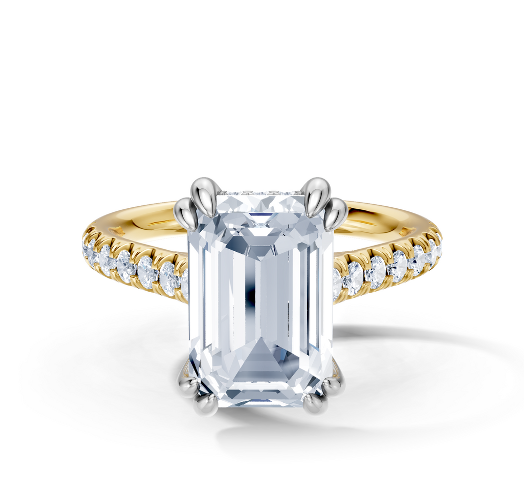 Image for Chateau Side Stone Engagement Ring | 18k Two Tone