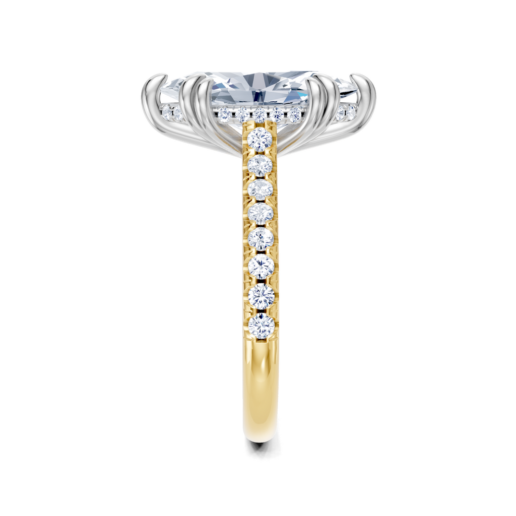 Image for Chateau Side Stone Engagement Ring | 18k Two Tone