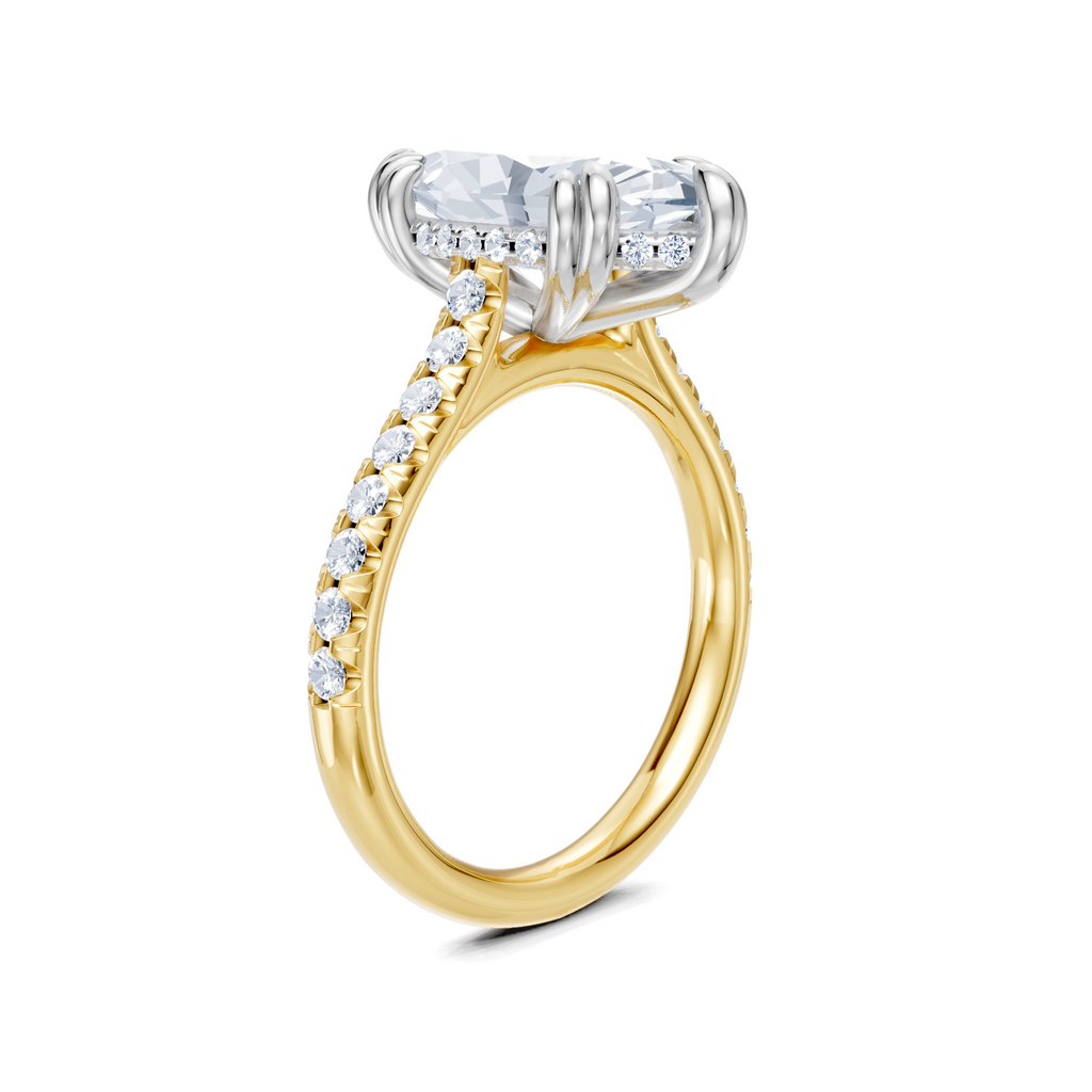Image for Chateau Side Stone Engagement Ring | 18k Two Tone