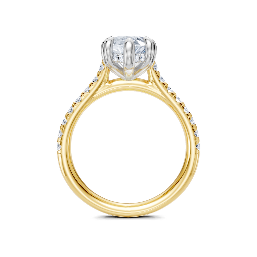 Image for Chateau Side Stone Engagement Ring | 18k Two Tone