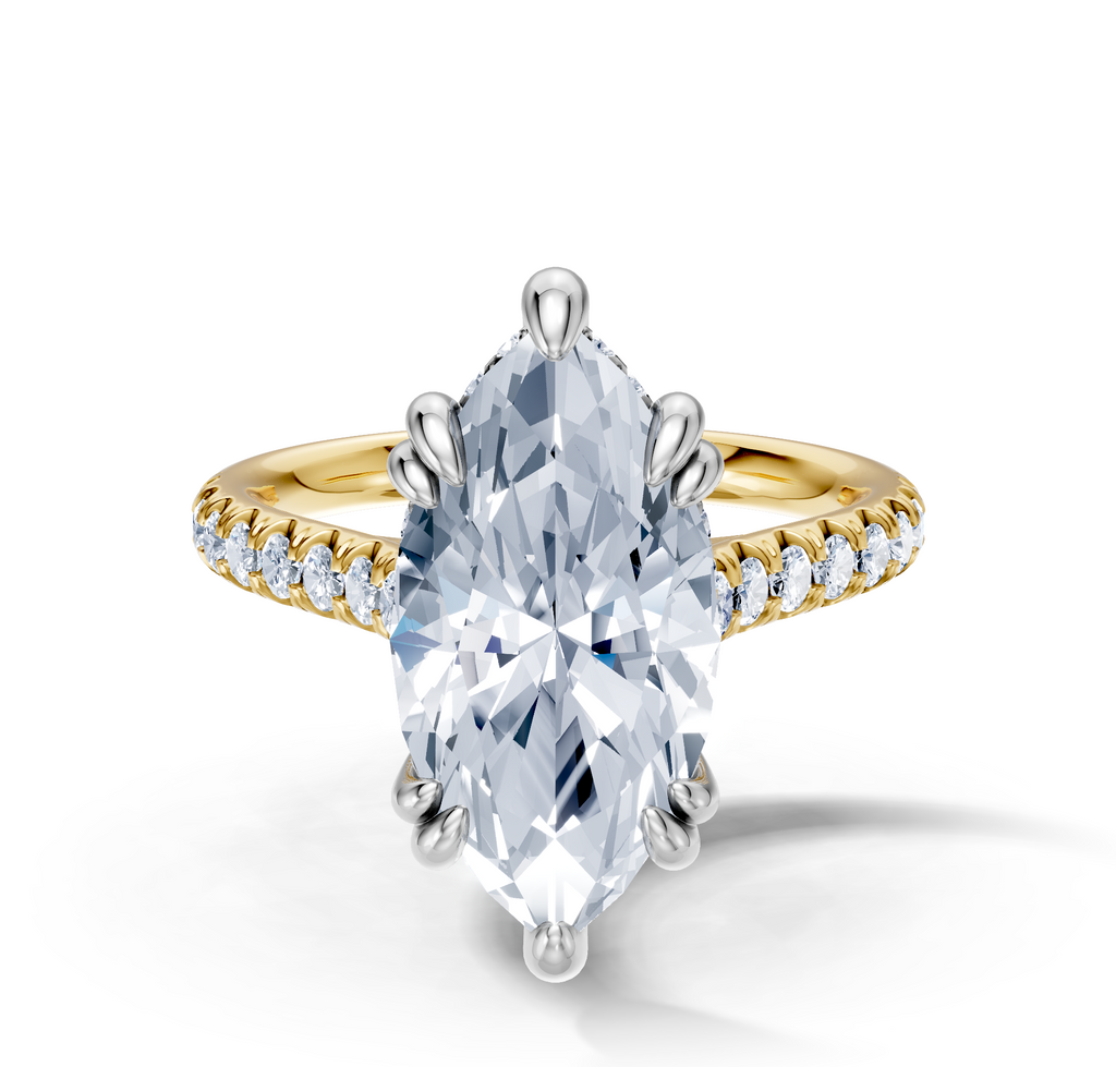 Image for Chateau Side Stone Engagement Ring | 18k Two Tone