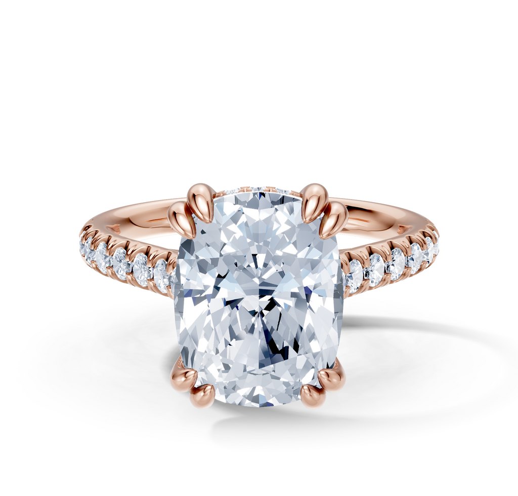 Image for Chateau Side Stone Engagement Ring | 18k Rose Gold