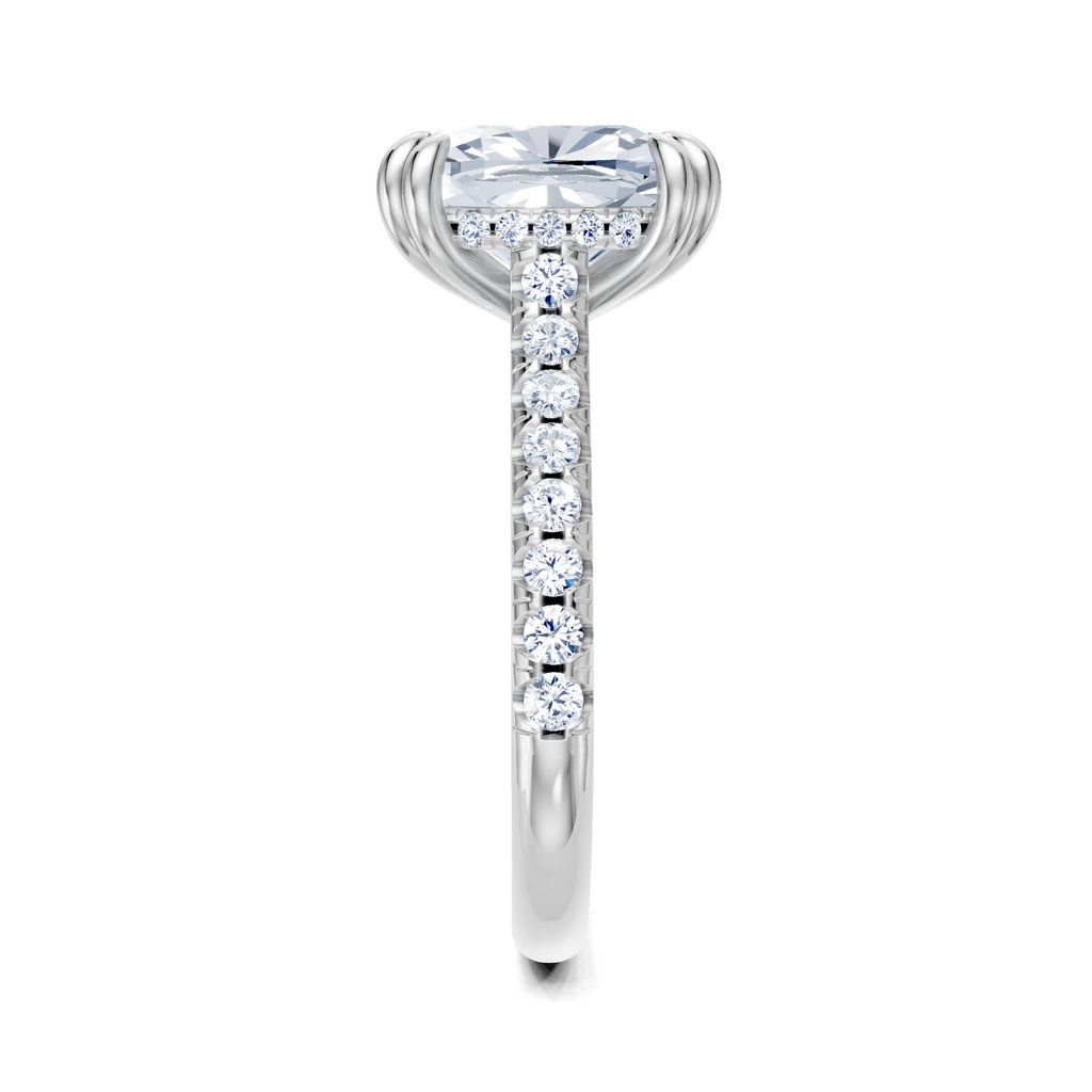 Image for Chateau Side Stone Engagement Ring | 14k White Gold