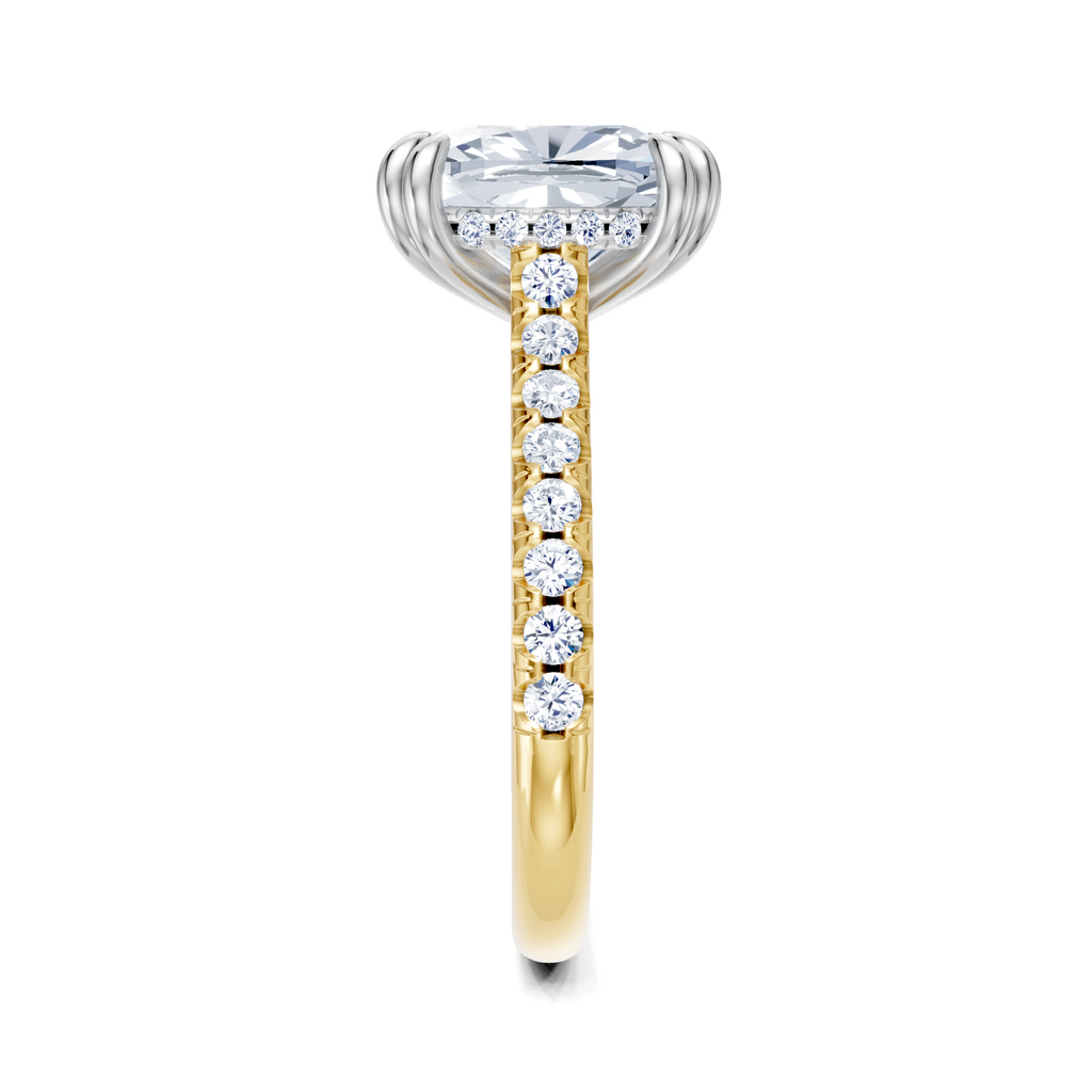 Image for Chateau Side Stone Engagement Ring| 14k Two Tone