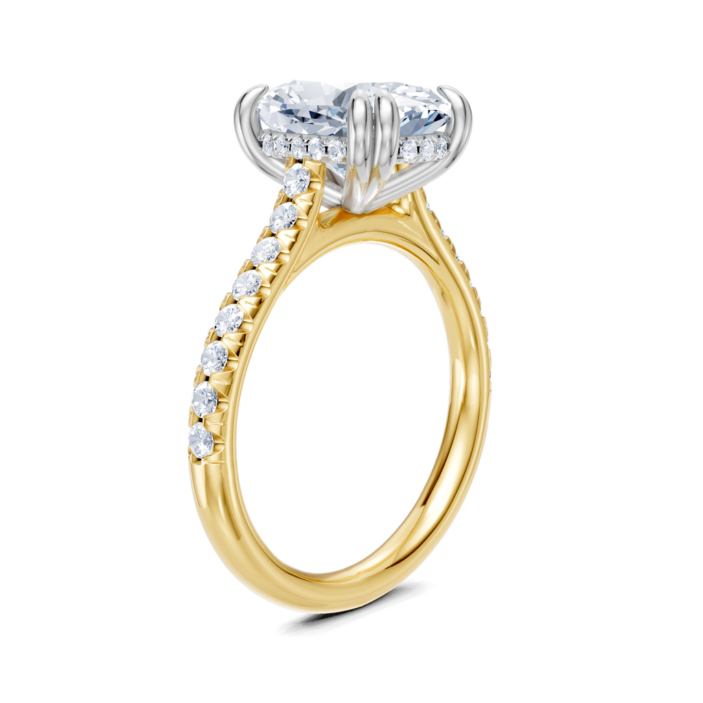 Image for Chateau Side Stone Engagement Ring| 14k Two Tone