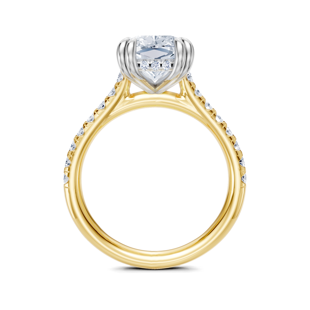 Image for Chateau Side Stone Engagement Ring| 14k Two Tone