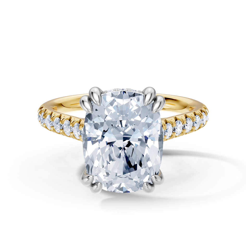 Image for Chateau Side Stone Engagement Ring | 18k Two Tone