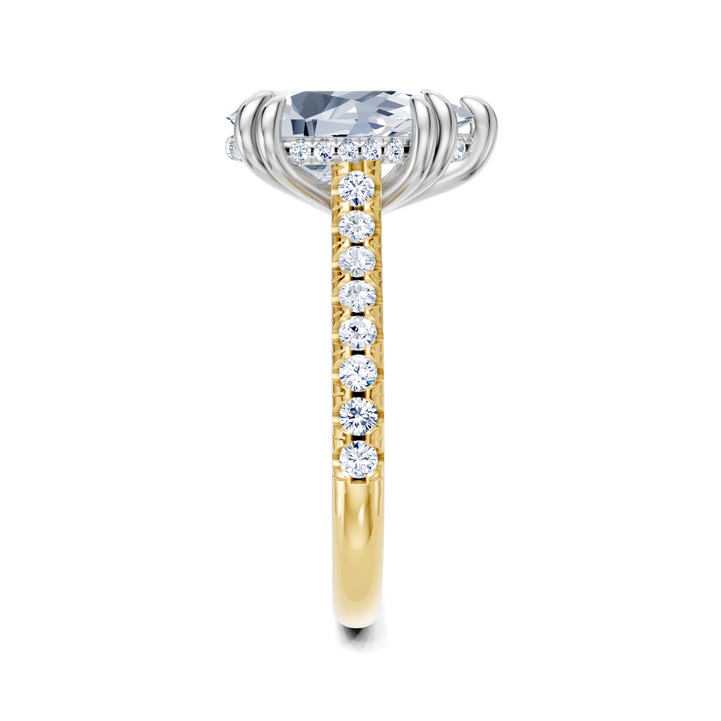 Image for Chateau Side Stone Engagement Ring| 18k Two Tone