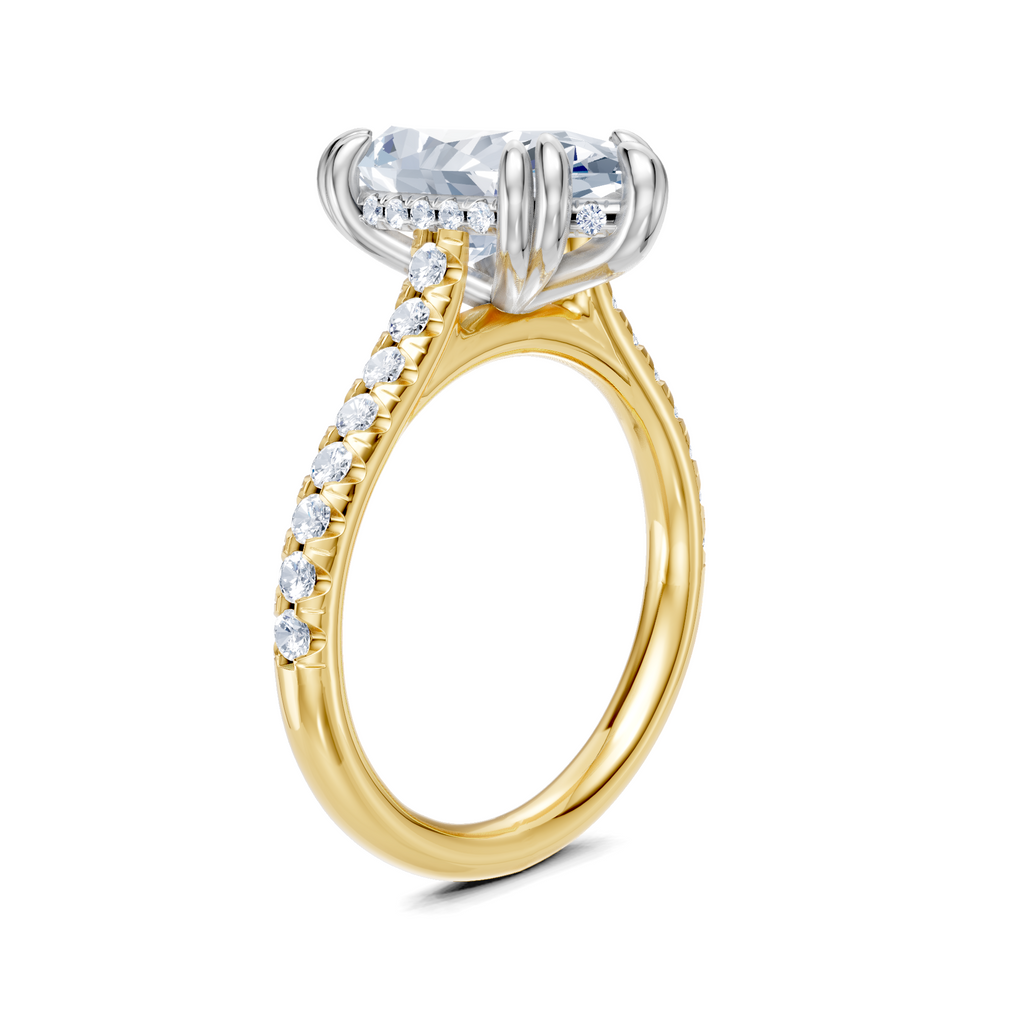 Image for Chateau Side Stone Engagement Ring| 18k Two Tone