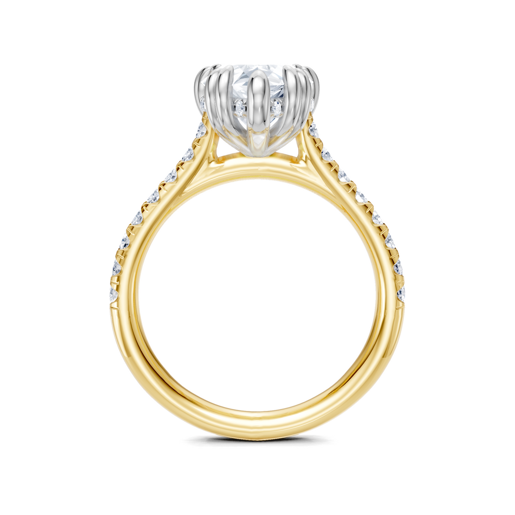 Image for Chateau Side Stone Engagement Ring| 18k Two Tone