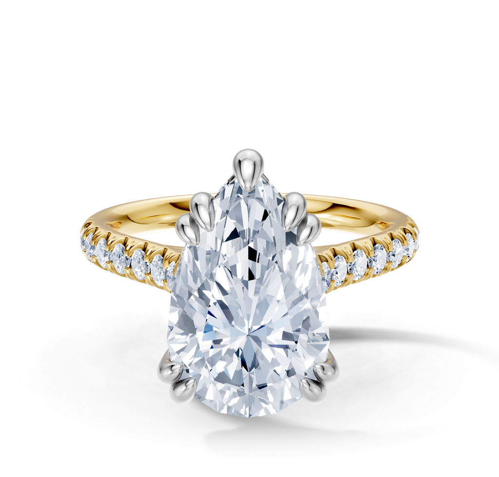 Image for Chateau Side Stone Engagement Ring | 14k Two Tone