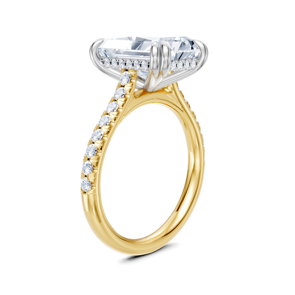 Image for Chateau Side Stone Engagement Ring| 18k Two Tone
