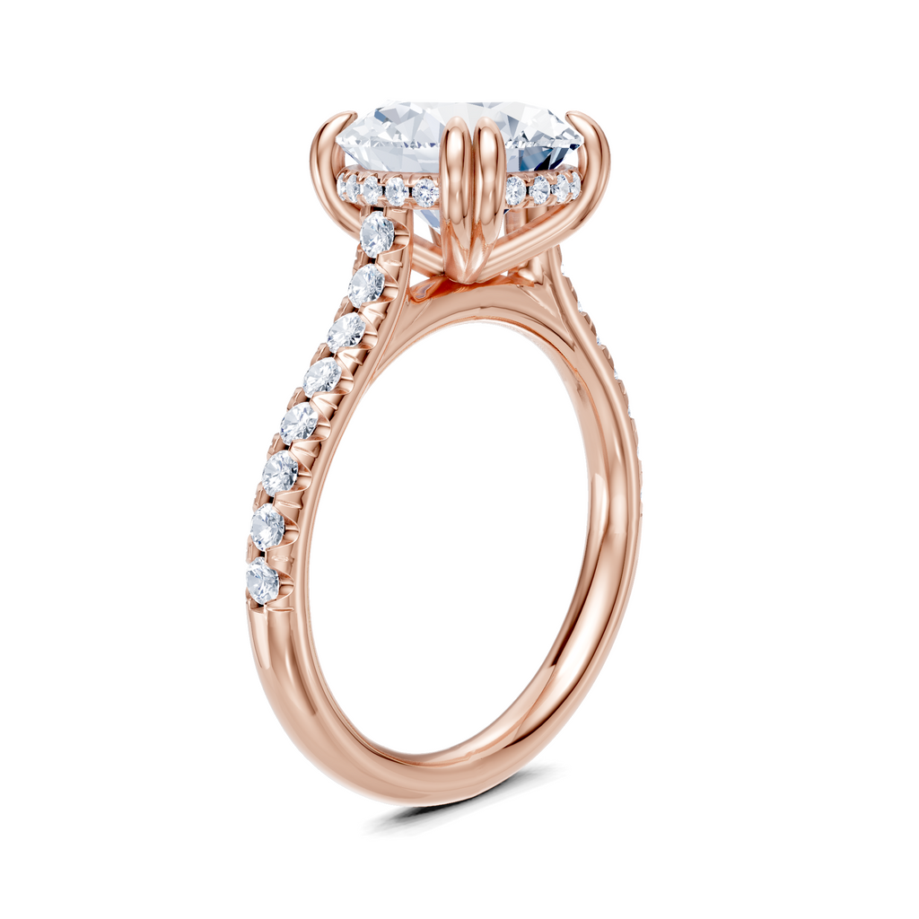 Image for Chateau Side Stone Engagement Ring | 18k Rose Gold