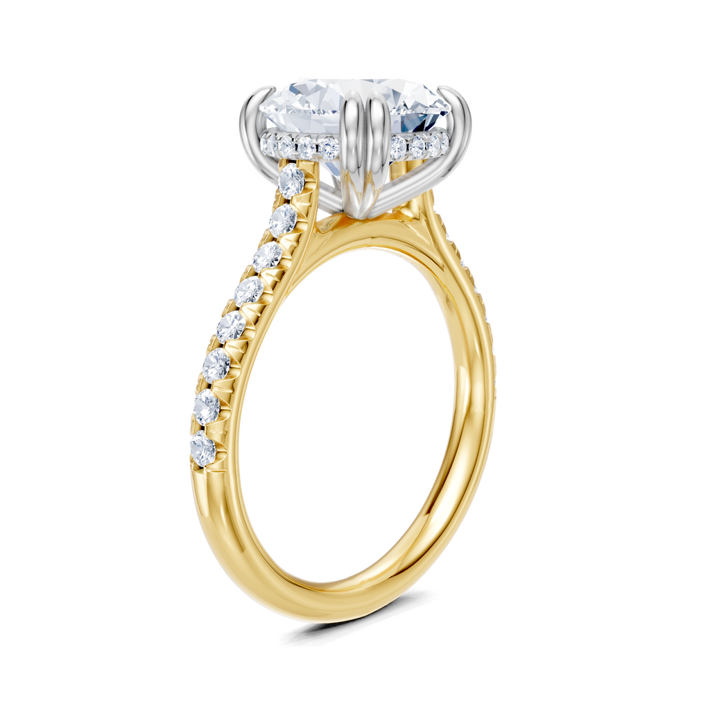 Image for Chateau Side Stone Engagement Ring | 18k Two Tone