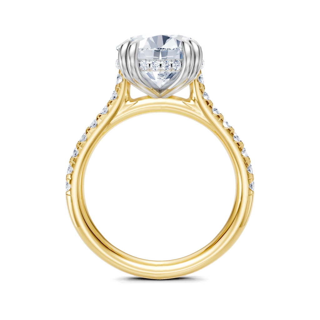 Image for Chateau Side Stone Engagement Ring | 18k Two Tone